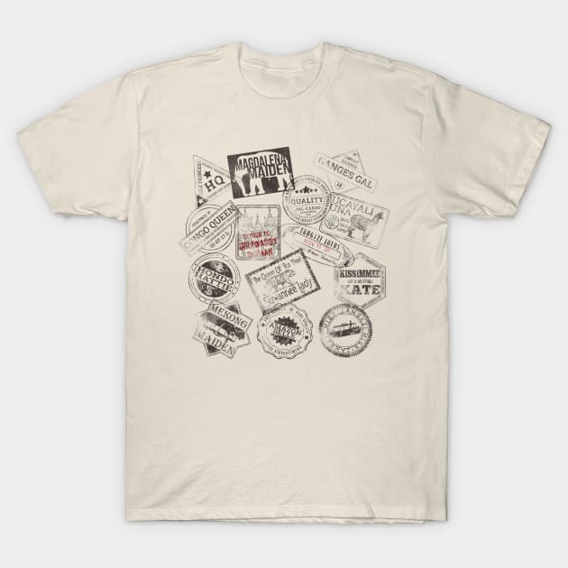 Jungle Navigation Company Boat Stamps T-Shirt by The Skipper Store